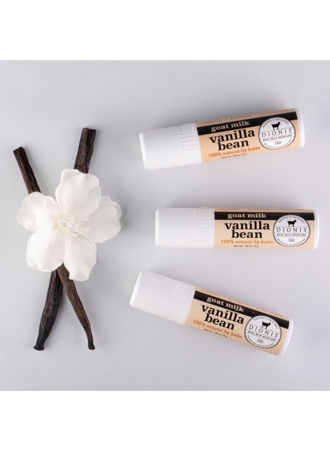Dionis Goat Milk Skincare Vanilla Bean Holiday Lip Balm Gift Set - Beeswax, Shea Butter & Coconut Oil Lip Care Products Made in The USA - Cruelty Free Lip Moisturizer for Chapped Lips, 0.28oz 3 Pack - Image 4