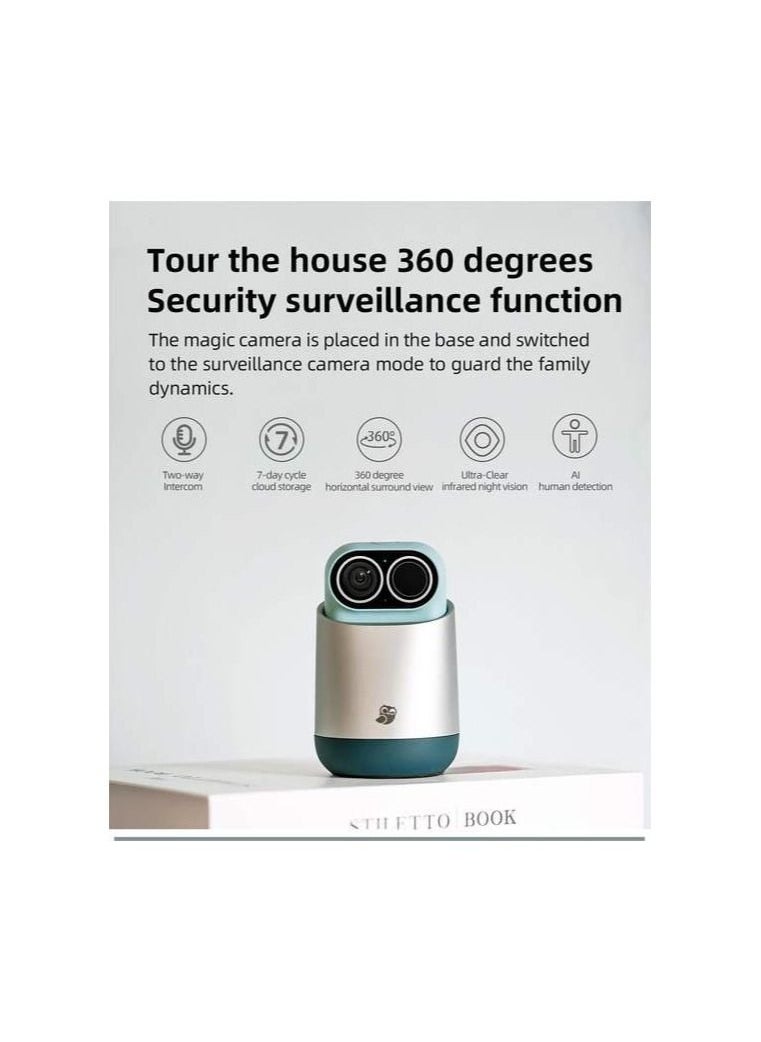 Magic Camera Vlog Camcorder 2.5K Intelligent Surveillance Camera Wireless 360° PTZ Monitoring Wifi Infrared Night Vision