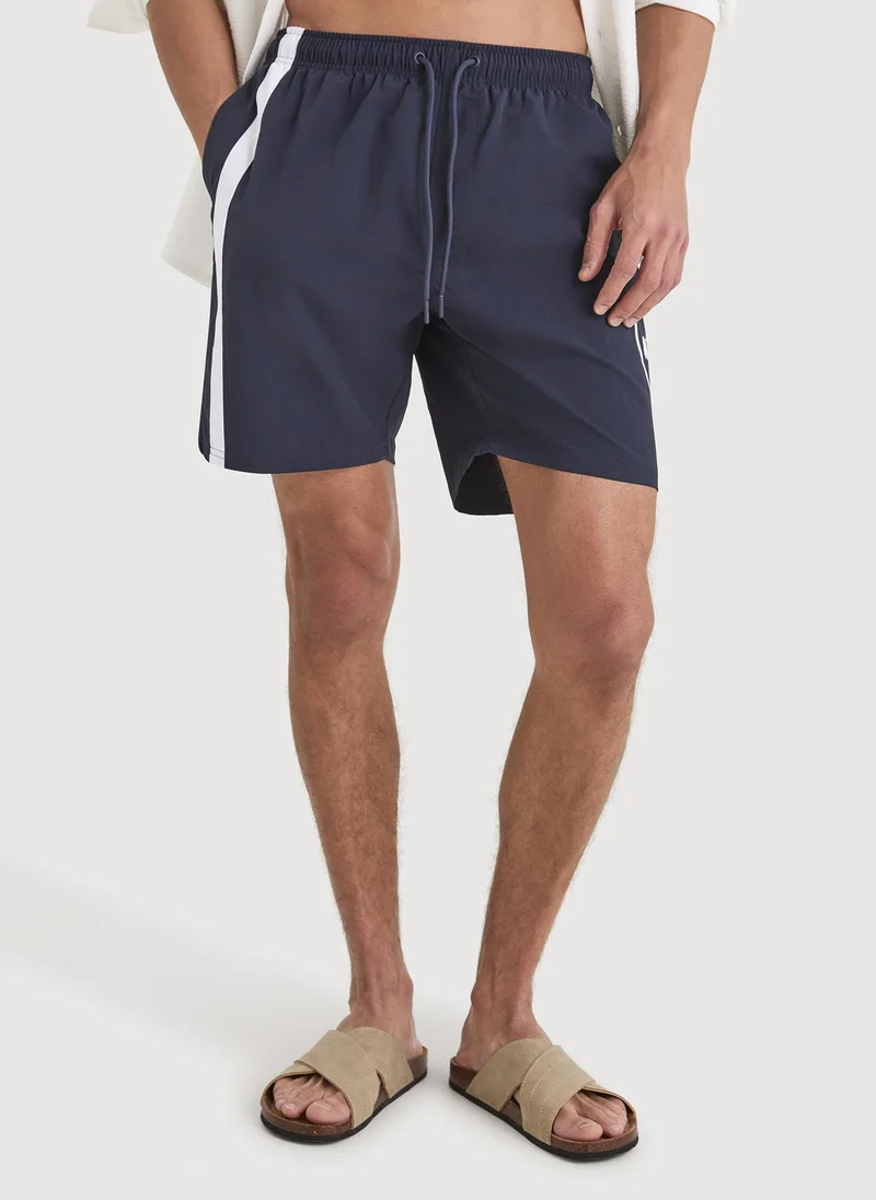 Men 7 Inch Swim Shorts for Pool, Beach and Holiday Wear - Blue