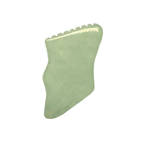 Getmecraft Jade Face Roller and Jade Gua Sha with Teeth Shape Sides and Ridges Massage Tool Set Massager For Face, Neck, Dark Circles and Under Eye Treatment - Image 5
