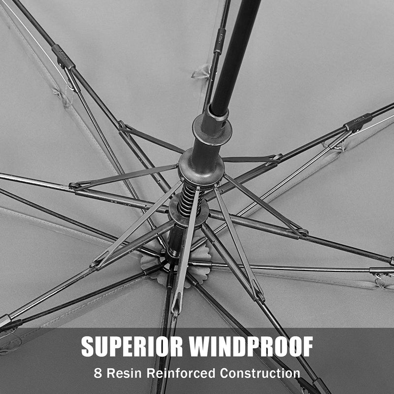 G4Free 62 Inch Portable Golf Umbrella Large Oversize Double Canopy Vented Windproof Waterproof Auto Open Folding Umbrellas(Gray) - Image 5