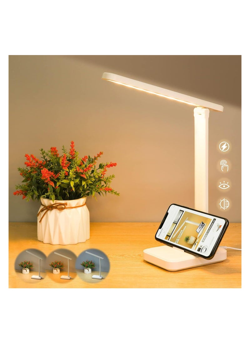 Generic LED Chargeable Table Lamp 3 Color Stepless Dimmable Touch Foldable Reading Eye Protection Night Light  - Image 1