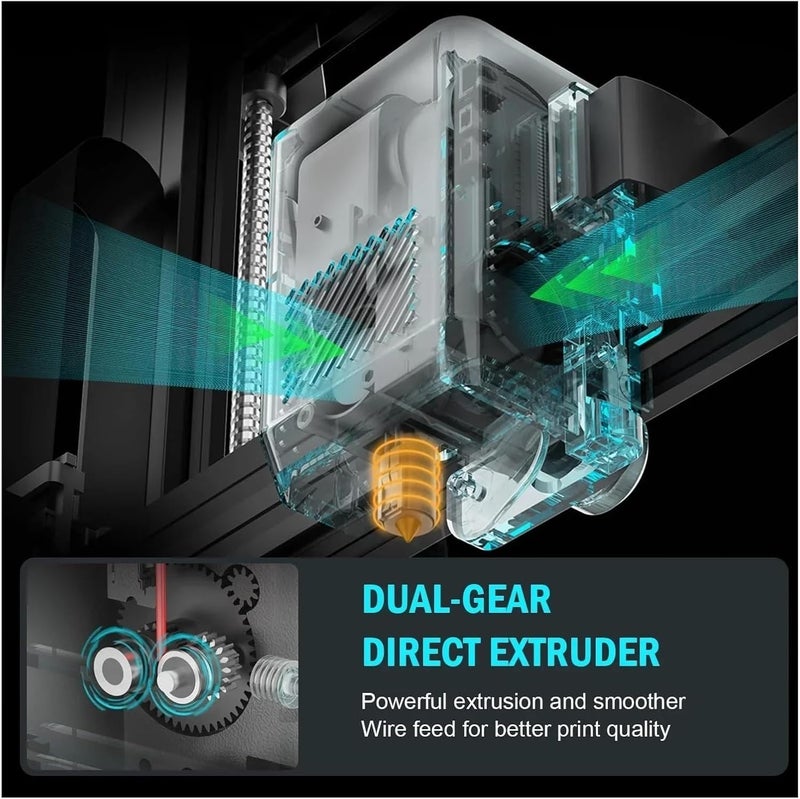 متوافق مع طابعة Artillery 3D، قطعة الطابعة Sidewinder X3Plus/Pro، مُطرد ذو ترسين مزدوج مع مروحة تبريد للطرف الساخن (Hotend)، مناسب لطراز SW-X3Plus/Pro. - Image 5