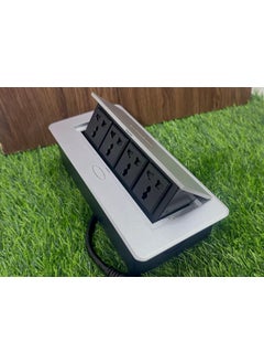 AUDIOVAN Audiovan Hydraulic Cable Cubby Pop Up Conference Box Cable Manager Socket Electrical Box with 4 Power Socket 10 Amp UL Certified Silver  - Image 2