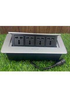 AUDIOVAN Audiovan Hydraulic Cable Cubby Pop Up Conference Box Cable Manager Socket Electrical Box with 4 Power Socket 10 Amp UL Certified Silver  - Image 4
