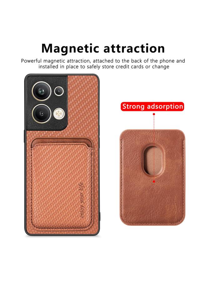 S-TOP Case For OPPO Reno9 Carbon Fiber Leather Card Magsafe Phone Case - Image 4