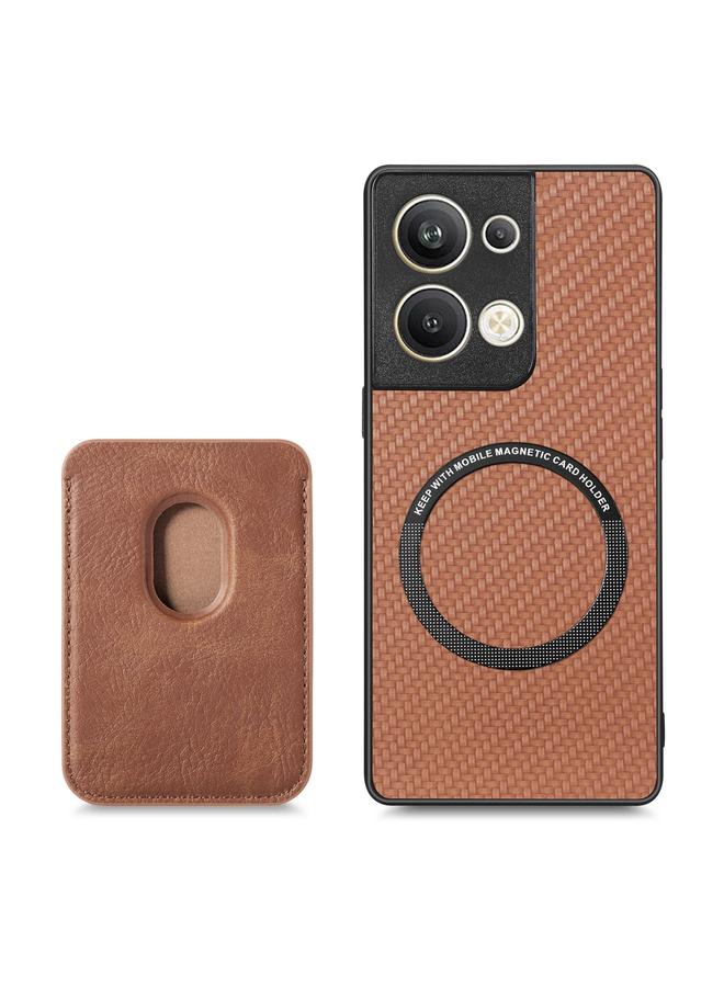 S-TOP Case For OPPO Reno9 Carbon Fiber Leather Card Magsafe Phone Case - Image 3