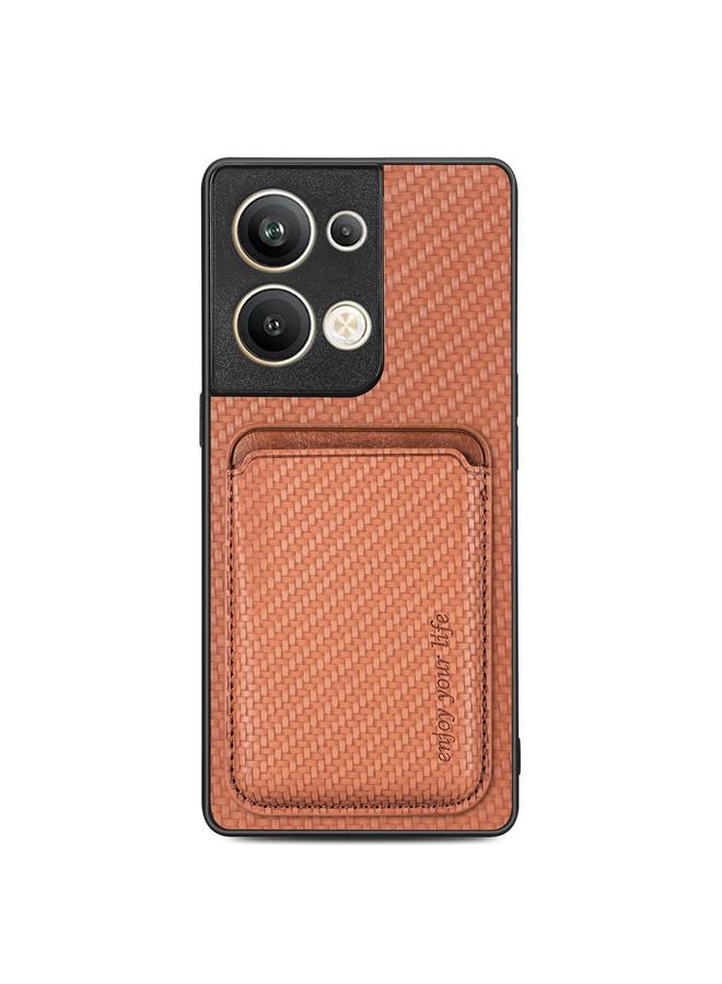S-TOP Case For OPPO Reno9 Carbon Fiber Leather Card Magsafe Phone Case - Image 1