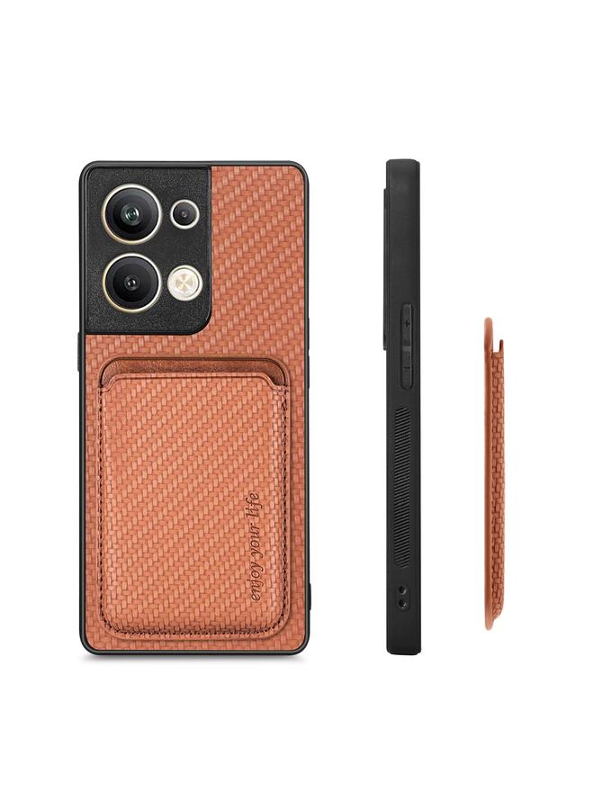S-TOP Case For OPPO Reno9 Carbon Fiber Leather Card Magsafe Phone Case - Image 2