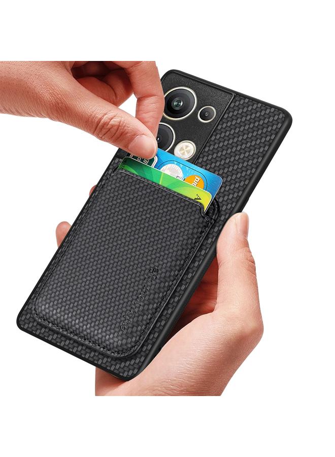 S-TOP Case For OPPO Reno9 Carbon Fiber Leather Card Magsafe Phone Case - Image 5