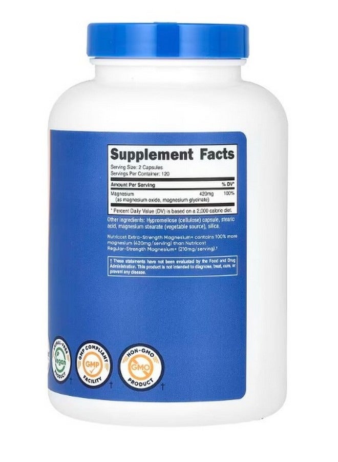 Nutricost مغنيسيوم قوة إضافية 420 ملغ 240 كبسولة 210 ملغ لكل كبسولة - Image 2
