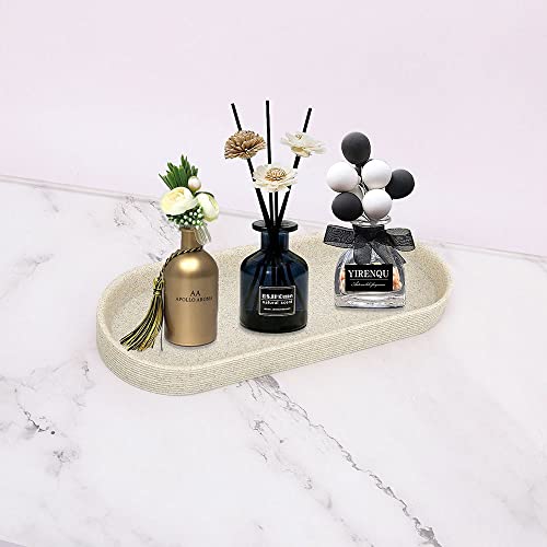 Aksipo Beige Resin Bathroom Accessory Set, 5 Pcs Bathroom Accessories Set with Lotion Dispenser,Soap Dish,Toothbrush Holder,Vanity Tray,Qtip Holder Dispenser, Modern Bathroom Decor and Housewarming Gift Set - Image 4