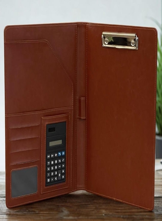 Poshieca Leather Portfolio Binder for Business use, Document Organizer with Smart Storage, Calculator, Writing pad, - padfolio All in one, Professional Binder Portfolio for Women and Men - Image 4