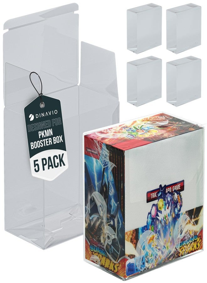 Dinavio Crafthouse PET Plastic Pokemon Booster Box Case - Pokemon Booster Box Display Case Protector - Pokemon Storage Box - 0.5mm Thick Protective Pokemon Card Display Case (Pack of 5) - Image 1