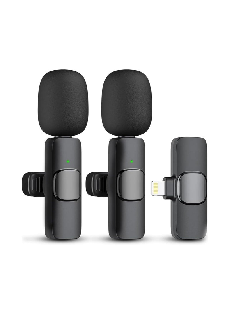 Clip on Microphone - Wireless Lavalier Microphone for iPhone iPad, Plug-Play Wireless, Dual Lightning Mini Mic for Video Recording, Live Stream, YouTube, TikTok, Noise Reduction Auto-Sync - Image 1