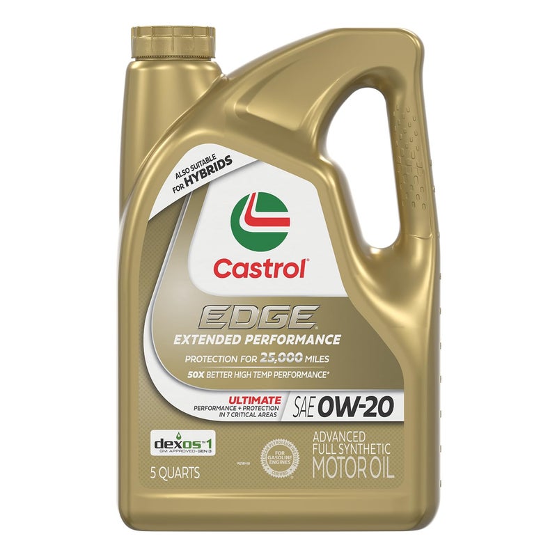 Castrol EDGE Extended Performance 0W-20 Advanced Full Synthetic Motor Oil 5 Quart - Image 1