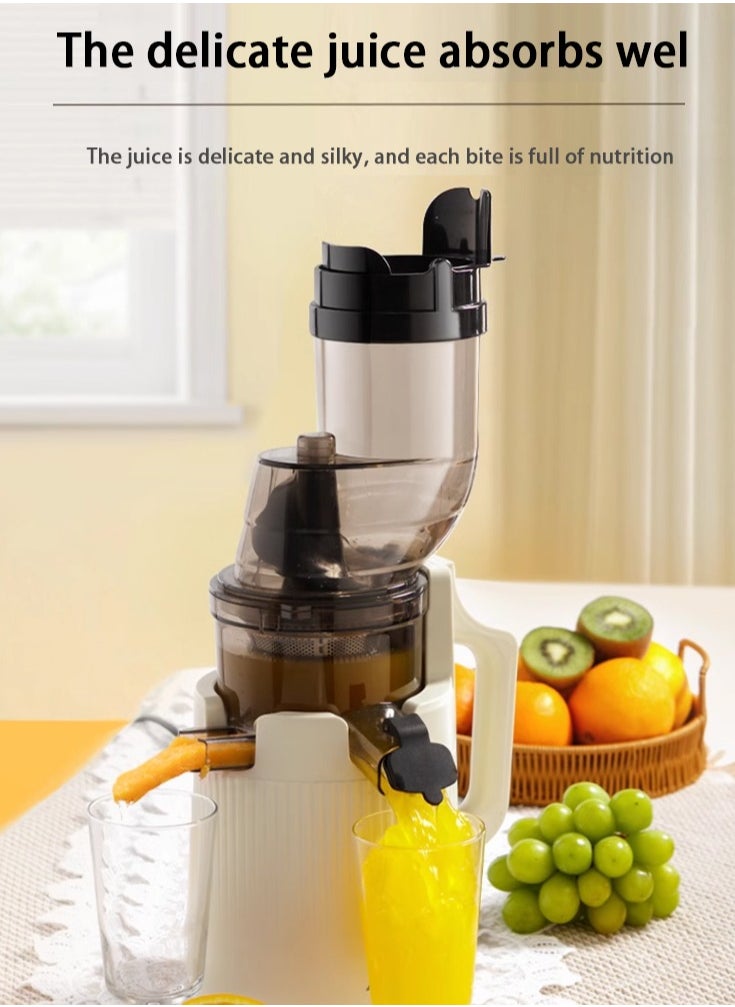 Smart Rahah High Torque Motor, Up to 98% Juice Yield, Large Caliber Juicer 200 Watts of Power 125 Torques, Six-Segment Spiral Slow Extraction, More Thorough Residue Juice, Keep the Juice Nutritious, Automatic Separation of Slag Juice, Upgrade Large Caliber, Widen by 3.55 in, Easy to Remove and Clean, White  - Image 3