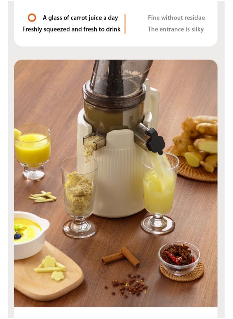 Smart Rahah High Torque Motor, Up to 98% Juice Yield, Large Caliber Juicer 200 Watts of Power 125 Torques, Six-Segment Spiral Slow Extraction, More Thorough Residue Juice, Keep the Juice Nutritious, Automatic Separation of Slag Juice, Upgrade Large Caliber, Widen by 3.55 in, Easy to Remove and Clean, White  - Image 5