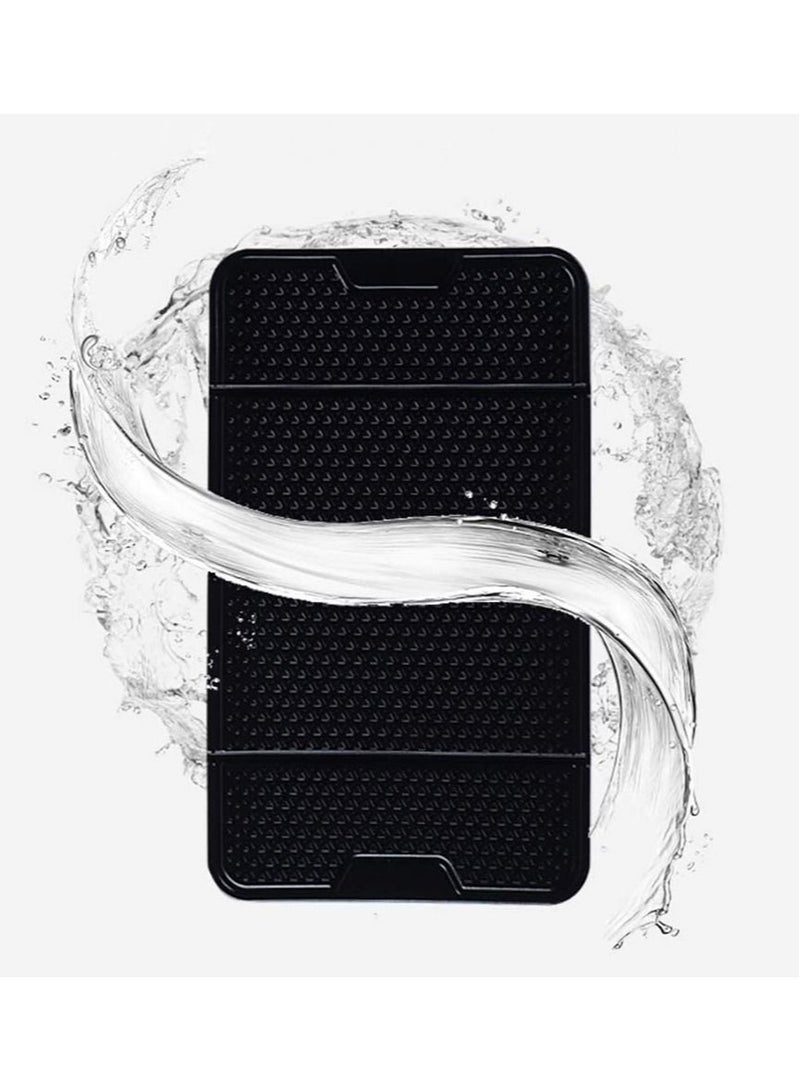 Captaintech Anti-slip Sticky Pads,Non-slip Silicone Mats in Car Phone Holder for Dashboard Mobile Phone Holder Holds Cell Phones GPS HUD Keychains Coins Glasses Heat Resistant Washable Reusable Black 20.5*12cm KS - Image 4