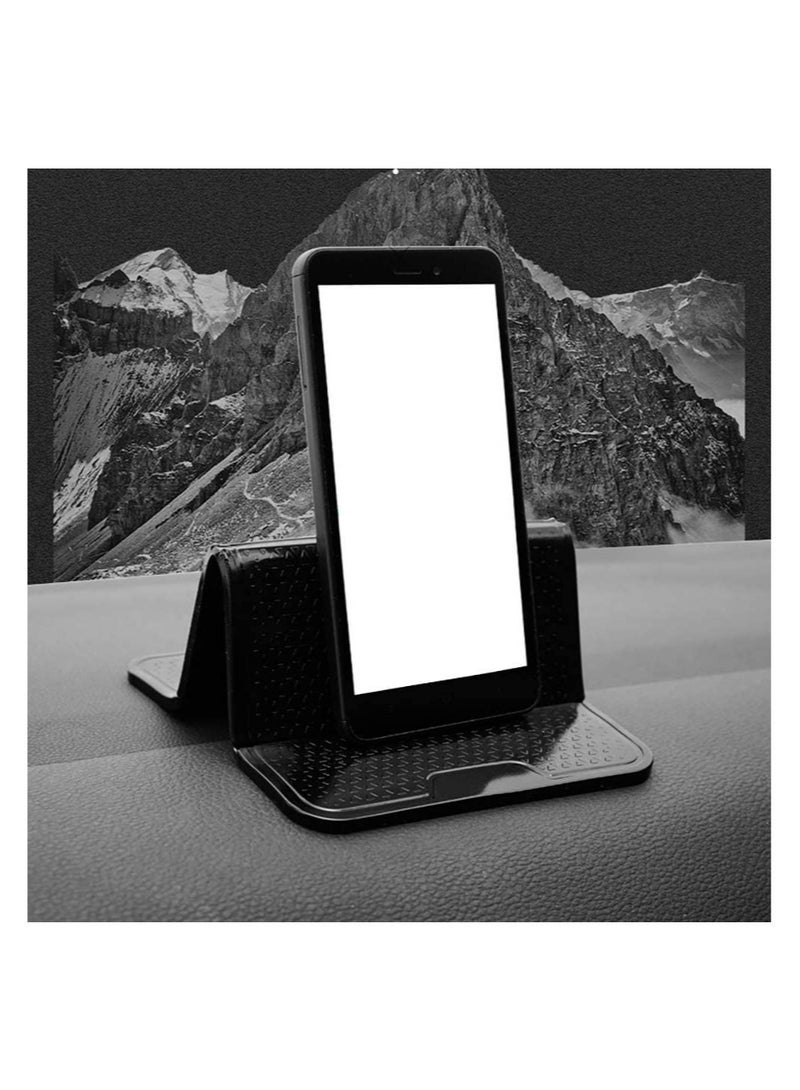 Captaintech Anti-slip Sticky Pads,Non-slip Silicone Mats in Car Phone Holder for Dashboard Mobile Phone Holder Holds Cell Phones GPS HUD Keychains Coins Glasses Heat Resistant Washable Reusable Black 20.5*12cm KS - Image 2