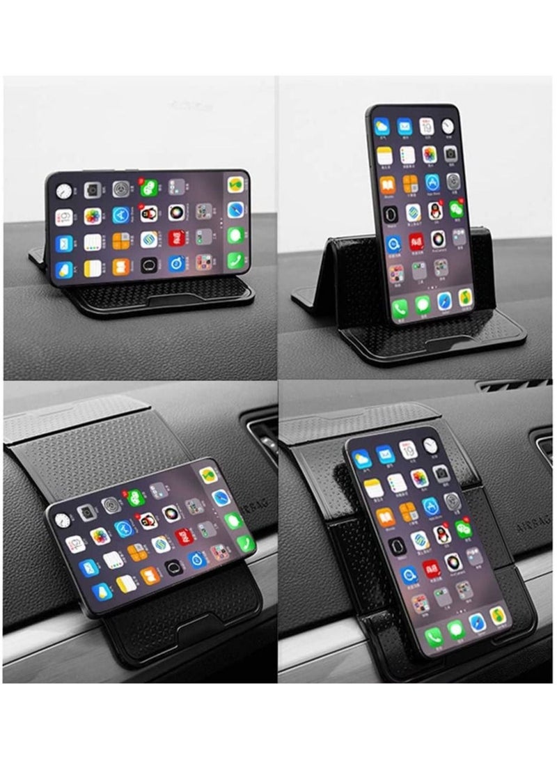 Captaintech Anti-slip Sticky Pads,Non-slip Silicone Mats in Car Phone Holder for Dashboard Mobile Phone Holder Holds Cell Phones GPS HUD Keychains Coins Glasses Heat Resistant Washable Reusable Black 20.5*12cm KS - Image 3