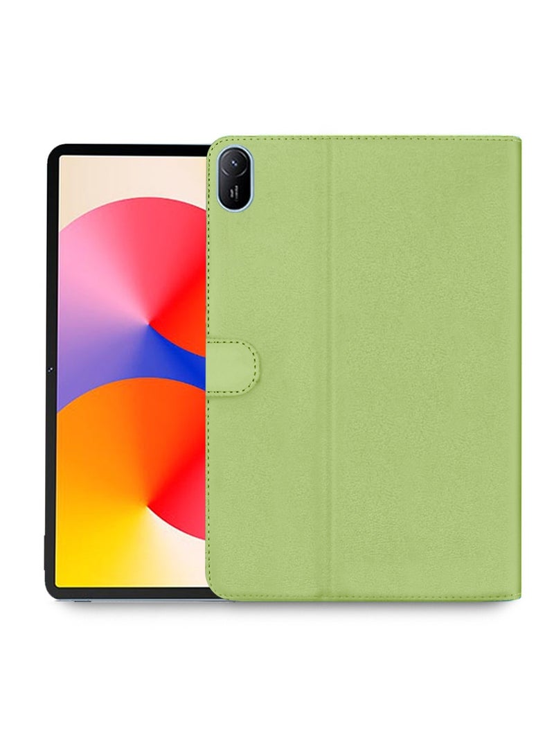 OMAKER غطاء ذكي من الجلد عالي الجودة مع واقي كامل وحامل مغناطيسي لهواوي ميت باد SE 11 2024 - أخضر - Image 1