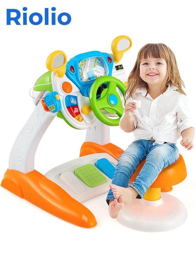Riolio Kids' Steering Wheel Toy - Pretend Driving Car Toy with Lights and Sounds - Perfect for Boys and Girls  - Image 1