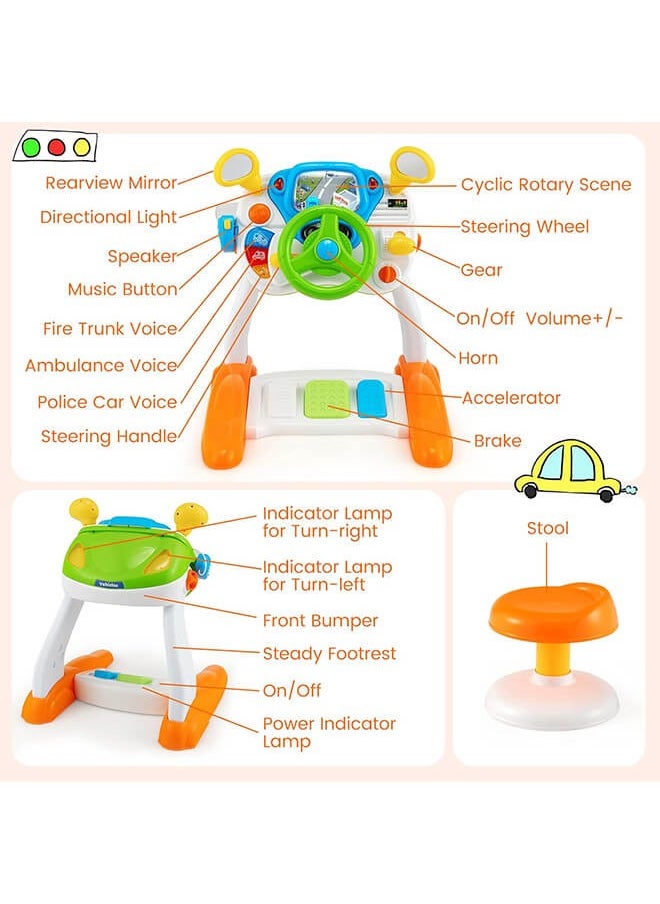 Riolio Kids' Steering Wheel Toy - Pretend Driving Car Toy with Lights and Sounds - Perfect for Boys and Girls  - Image 3