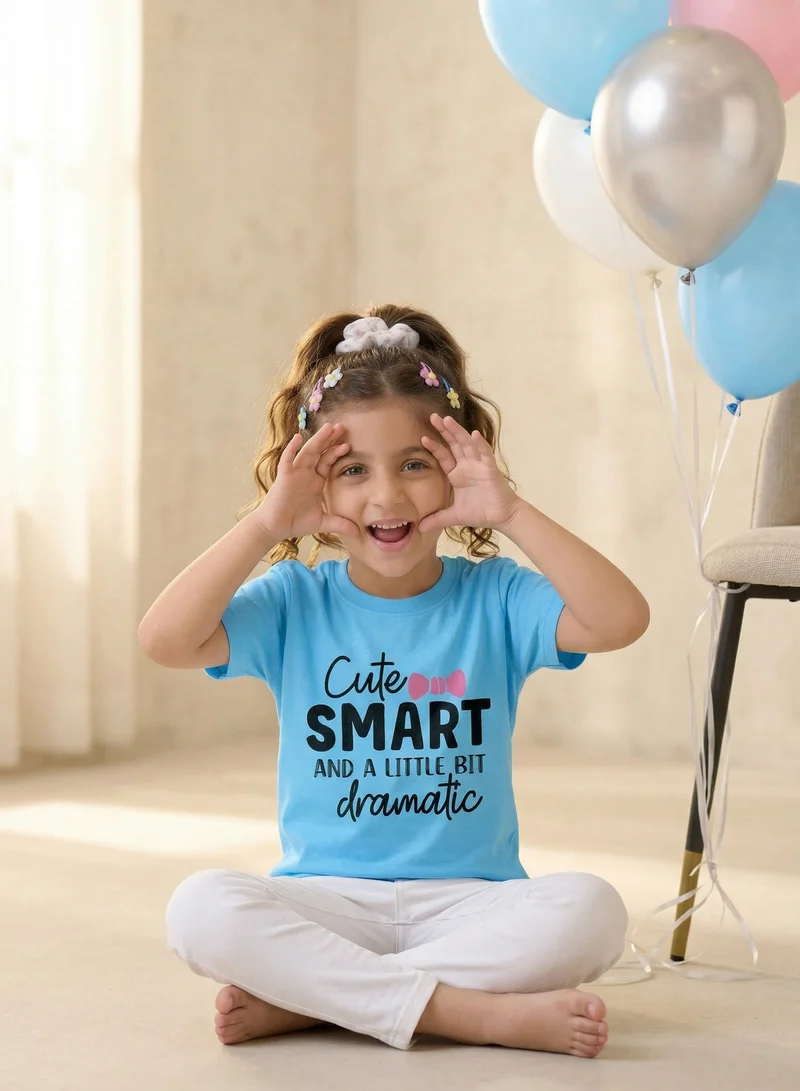 Funkaar Sky Blue Funkaar Girl Cute Smart And Dramatic T-Shirt for Women | Best Price UAE