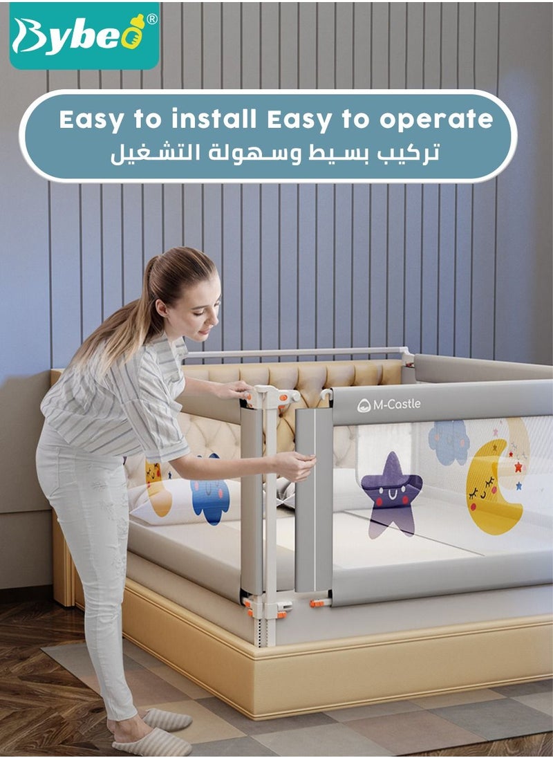 Bybeo Baby Bed Rails Guard for Toddlers, Baby's Bedrail Kids Safety Beds Fence 180cm Extra Length（1 PCS For 1 Side）  - Image 3