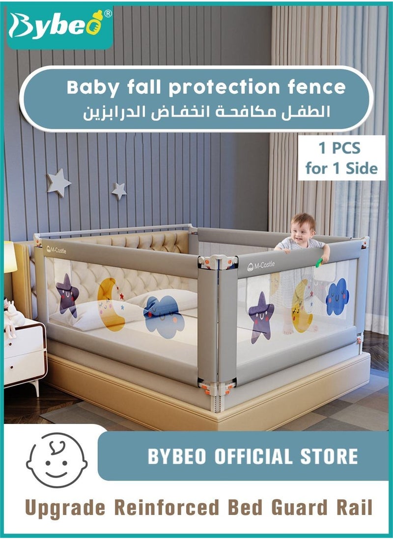Bybeo Baby Bed Rails Guard for Toddlers, Baby's Bedrail Kids Safety Beds Fence 180cm Extra Length（1 PCS For 1 Side）  - Image 1