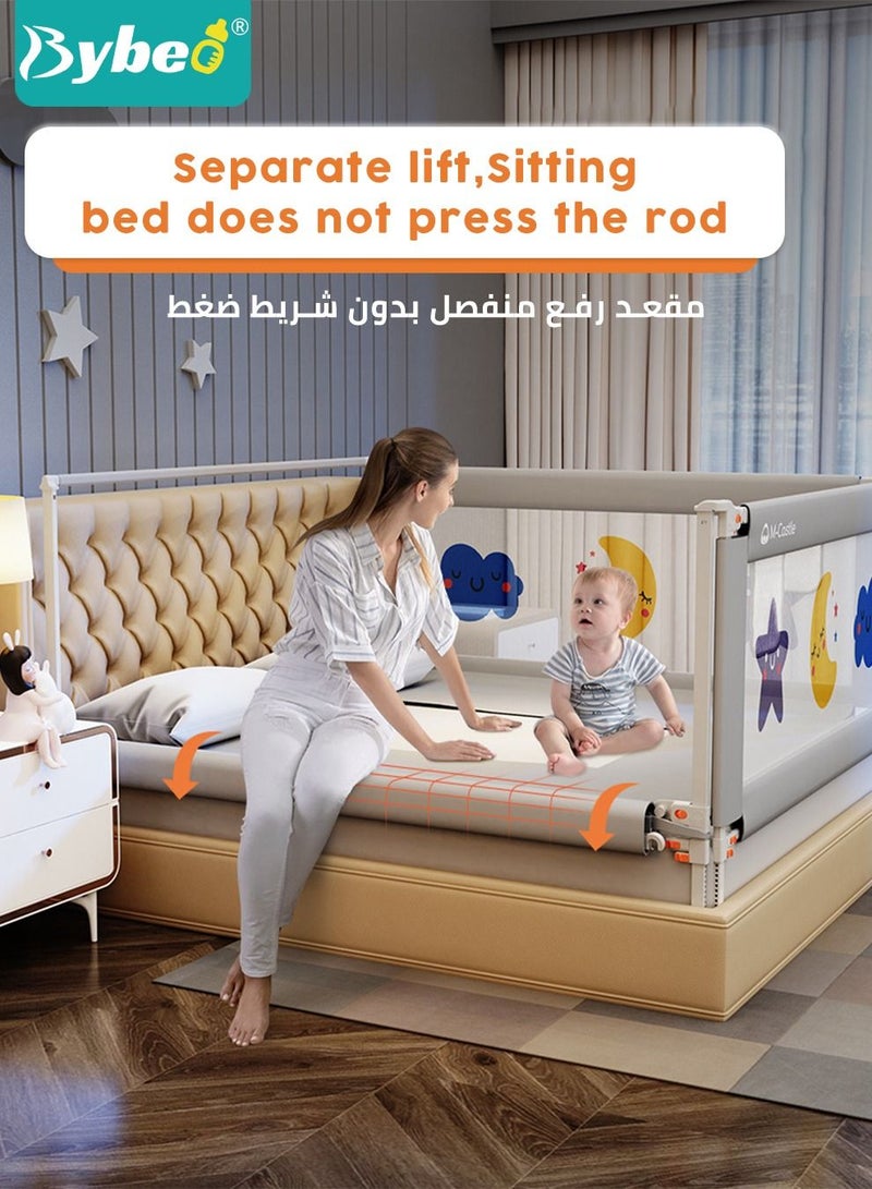 Bybeo Baby Bed Rails Guard for Toddlers, Baby's Bedrail Kids Safety Beds Fence 180cm Extra Length（1 PCS For 1 Side） - Image 2