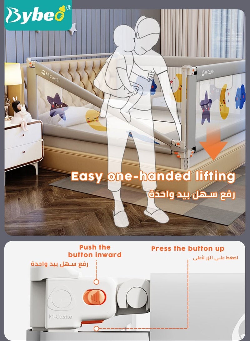 Bybeo Baby Bed Rails Guard for Toddlers, Baby's Bedrail Kids Safety Beds Fence 180cm Extra Length（1 PCS For 1 Side） - Image 3