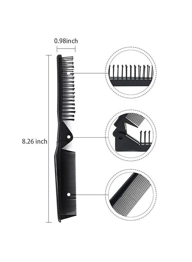 GITGRNTH Portable Travel Folding Comb Brush Compact Foldable Hair Brush For Travelling Pocket Size Comb Double Headed for Women & Men (Pack Of 2) - Image 3