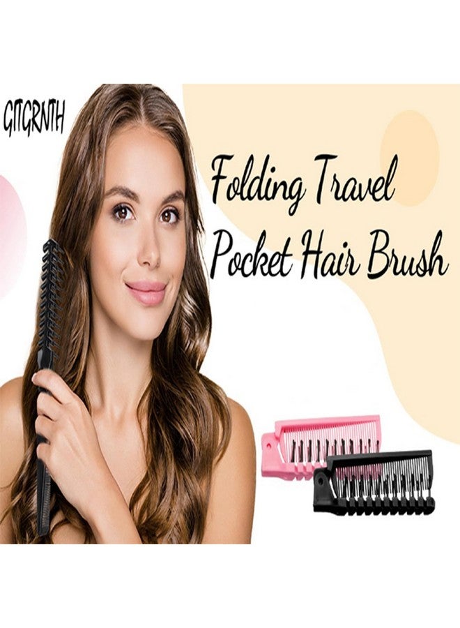 GITGRNTH Portable Travel Folding Comb Brush Compact Foldable Hair Brush For Travelling Pocket Size Comb Double Headed for Women & Men (Pack Of 2) - Image 5