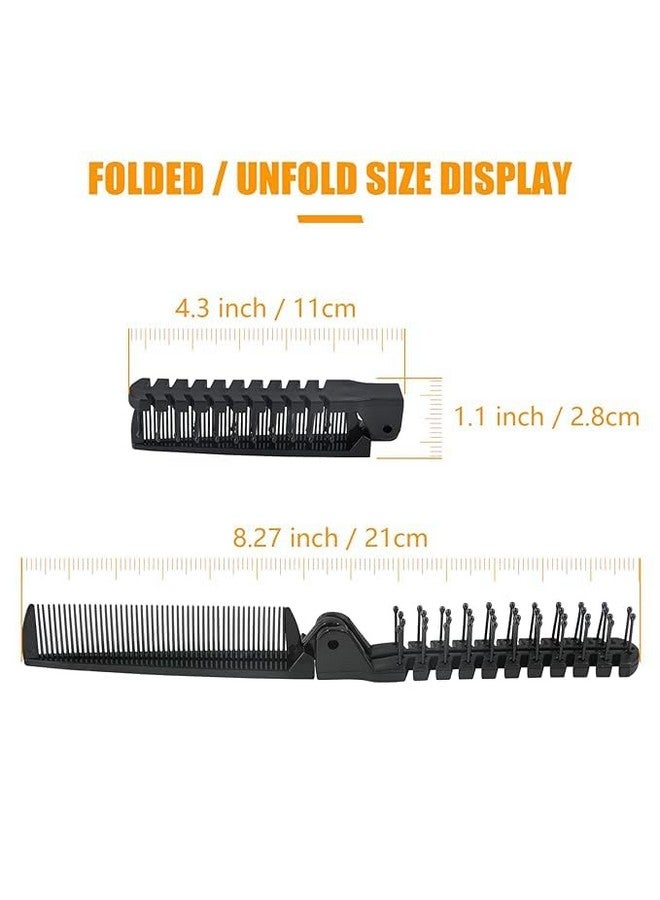 GITGRNTH Portable Travel Folding Comb Brush Compact Foldable Hair Brush For Travelling Pocket Size Comb Double Headed for Women & Men (Pack Of 2) - Image 4