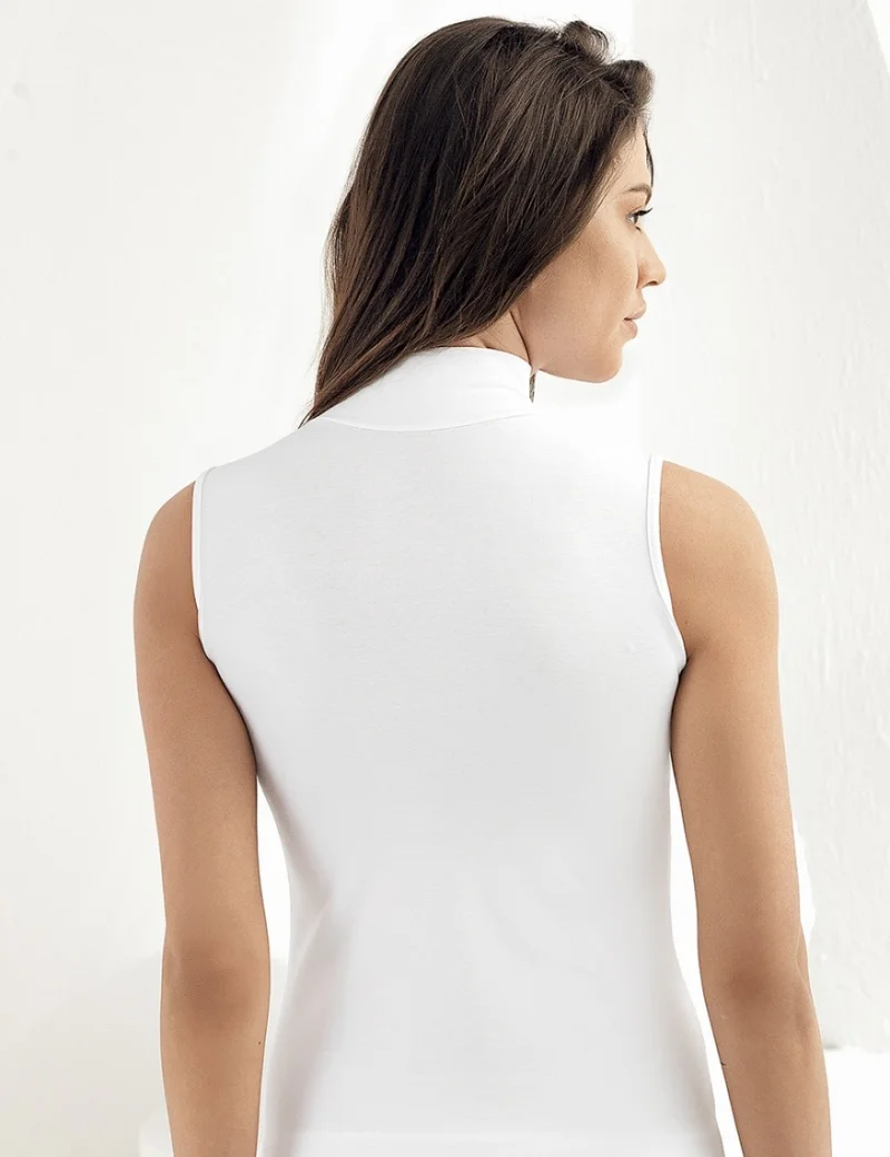 Şahinler Sleeveless Turtleneck Undershirt White MB1034-BY