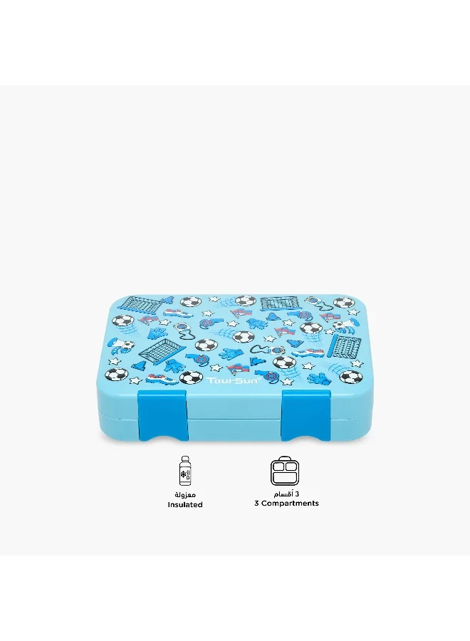 تورسون Football Print 3-Compartment Lunch Box for Kids