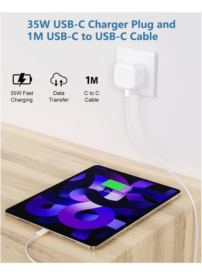 عام 35W Type C  Fast Charger, USB C Wall Fast Charger with 1M USB C Cable , Foldable iPhone Charger Type C Plug For Samsung S24 Ultra/Samsung S25Ultra/ iPhone 16 /iPhone 15/Honor/Motorola/iPad Pro/AirPo - Image 2