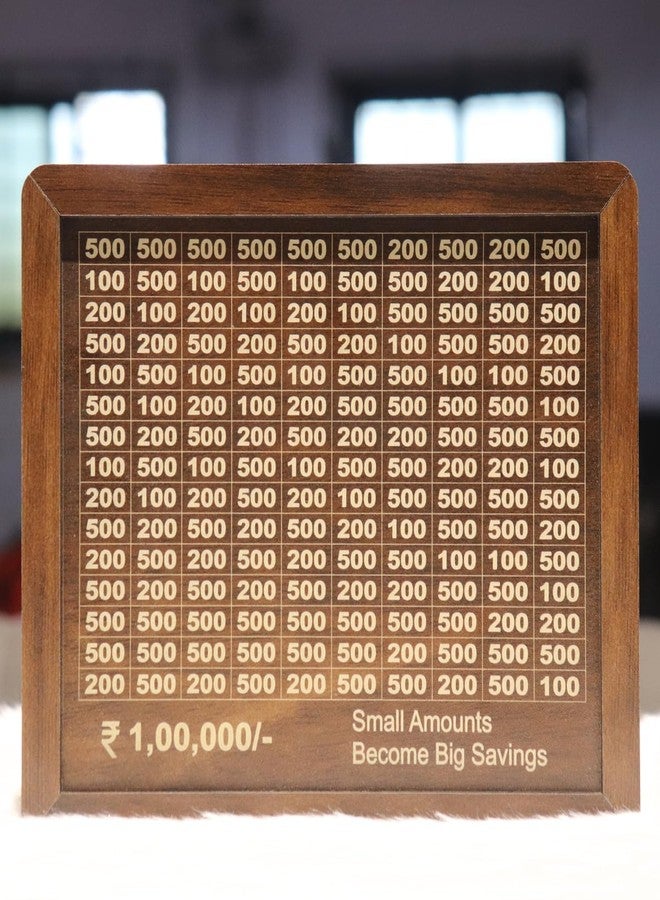 BBD Money/Piggy Bank, Money Box, Coin Box with Carved Design for Kids/Children, Savings Challenge Box, Cashbox,Cash Vault Wooden Savings Box,Wooden Coin Piggy Bank 100,0000 (Wooden) - Image 1