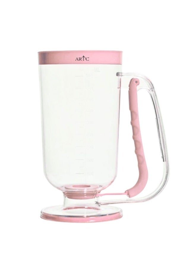 ARTC 950ML Pancake Batter Dispenser 2-in-1 – Cake Batter Dispenser Bottle, Waffle & Cupcake Batter Pourer, Transparent Acrylic Measuring Cup with Handle Trigger, No-Drip Portion Control Baking Tool Kitchen Gadget (Pink) - Image 5