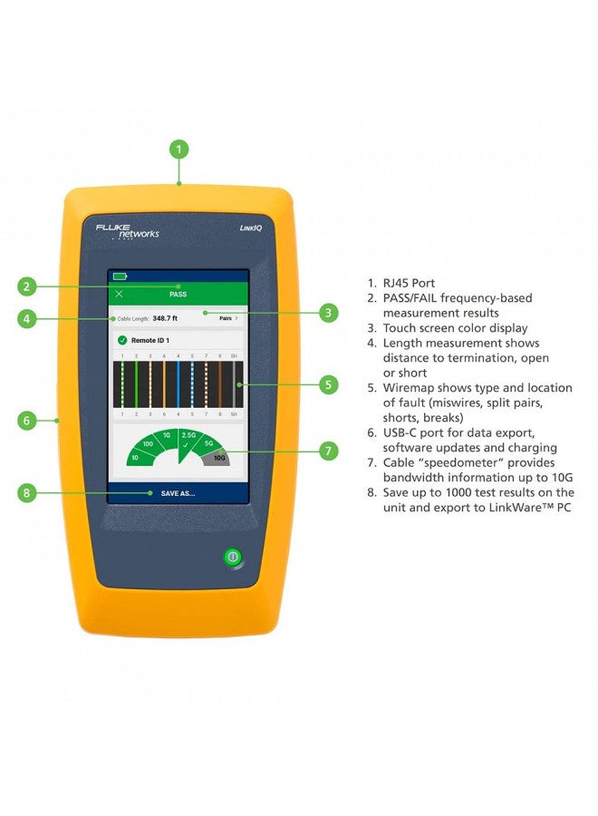 Fluke Networks Fluke Networks LIQ-KIT LinkIQ Cable + Network Tester Kit, Black  - Image 2