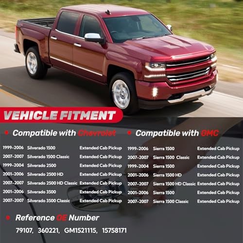 IFATRUNK Extended Cab Exterior Door Handle Rear Right Passenger Side for 1999 2000 2001 2002 2003 2004 2005 2006 2007 Chevy Silverado GMC Sierra 1500 2500 3500, Replace GM1521115, 15758171 - Image 2