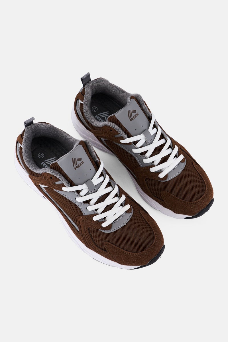 RBX Men Brand Logo Lace Up Outdoor Shoes, Dark Brown - Image 2