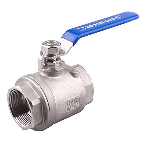 DERNORD Ball Valve Stainless Steel 304 1" NPT Heavy Duty for Water, Oil, and Gas with Blue Locking Handles (Pack of 2) - Image 1