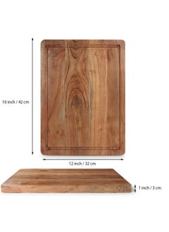 REZLAN UAE Extra-Large, Acacia Wood ,Heavy-Duty Kitchen Essential with Juice Grooves & Easy-Grip Handles – 31 x 41 x 2.54 cm  - Image 3
