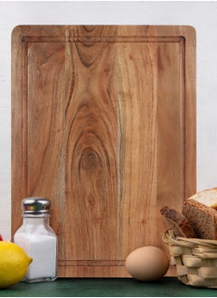 REZLAN UAE Extra-Large, Acacia Wood ,Heavy-Duty Kitchen Essential with Juice Grooves & Easy-Grip Handles – 31 x 41 x 2.54 cm  - Image 4