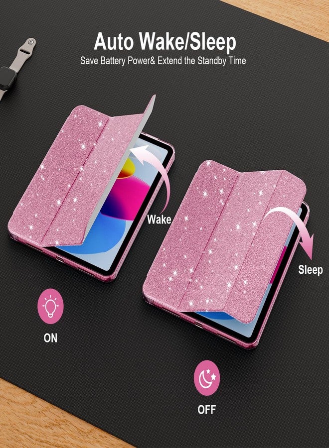 Lainergie Case for iPad (A16) 11th Generation 11-inch 2025, iPad 10th Generation 10.9-inch 2022, Cute Glittering Sparkly Shockproof Cover with Sparkly Clear Back and Pencil Holder, (Light Pink) - Image 5