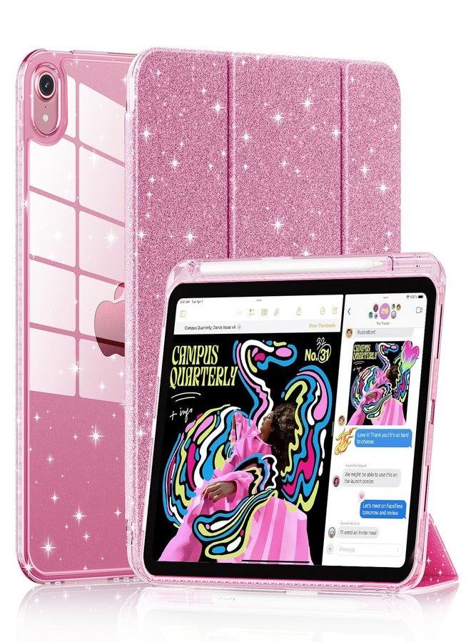 Lainergie Case for iPad (A16) 11th Generation 11-inch 2025, iPad 10th Generation 10.9-inch 2022, Cute Glittering Sparkly Shockproof Cover with Sparkly Clear Back and Pencil Holder, (Light Pink) - Image 1