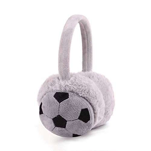 UMANI® Kids Winter Earmuffs Adjustable Soft Plush Faux Fur Ear Warmers for Girls & Boys 5-10 (FOOTBALL, 2PC ASSORTED COLOUR) - Image 3